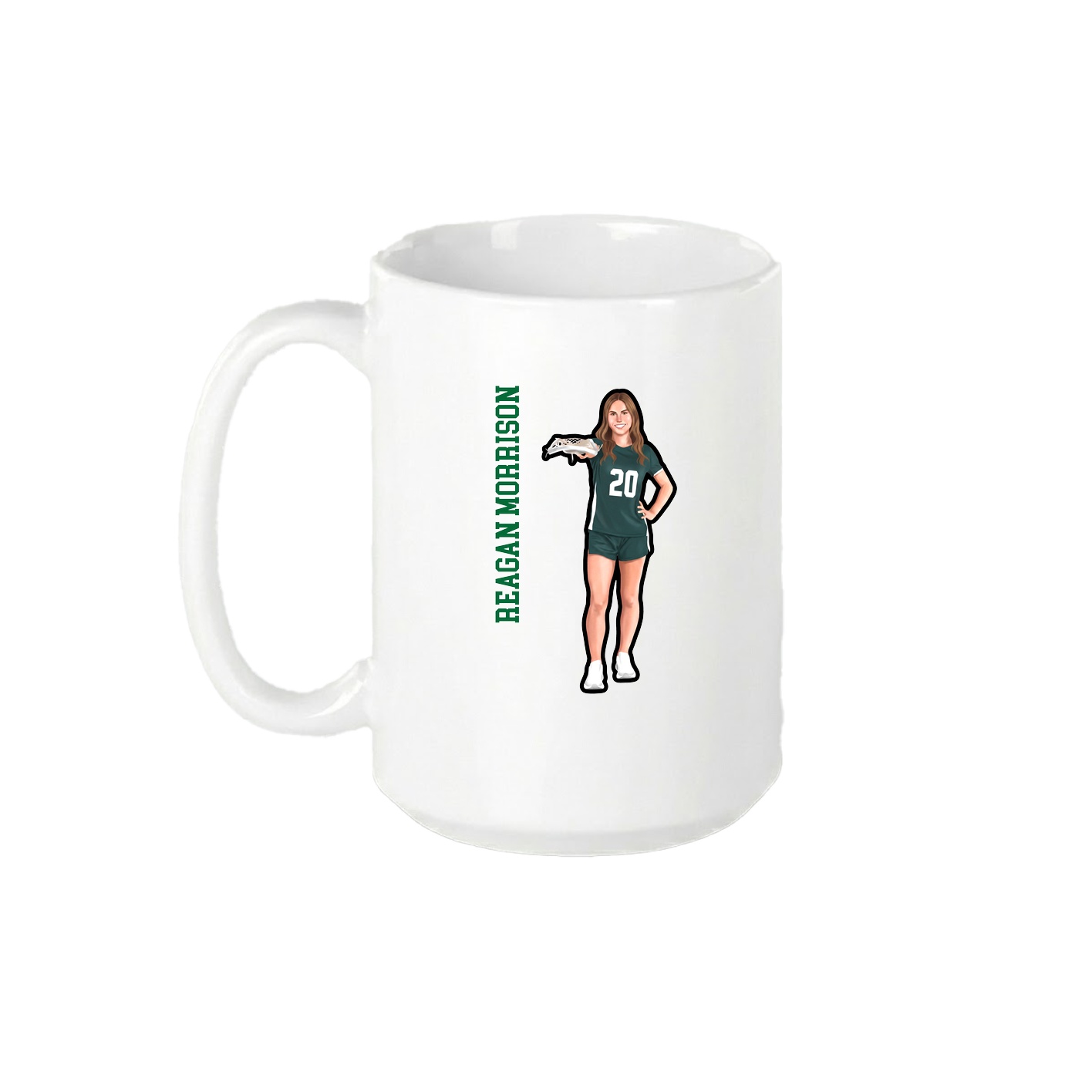 15oz Coffee Mug — Name Vertical in White