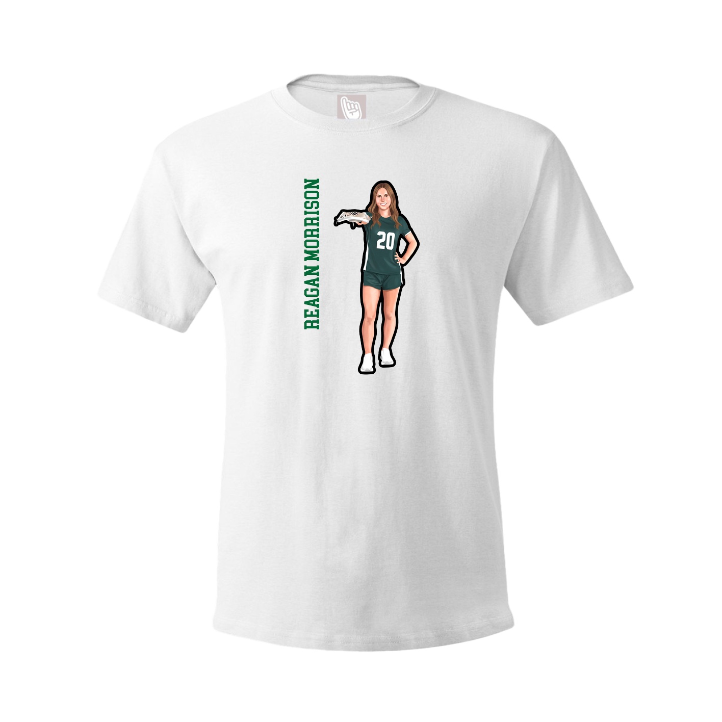 Tee — Name Vertical in White