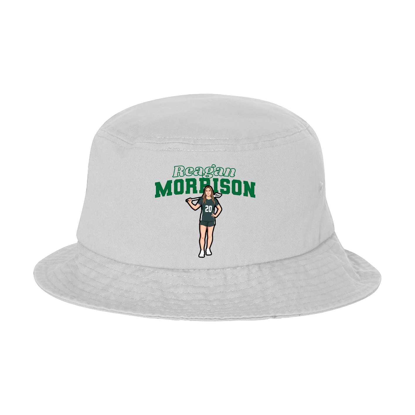 Bucket Cap — Name Arch in White