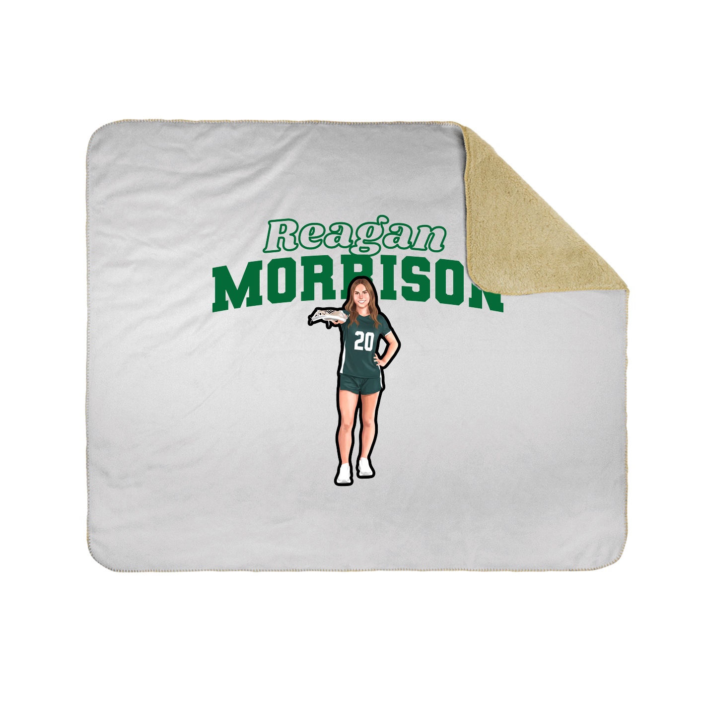 Throw Blanket — Name Arch in White