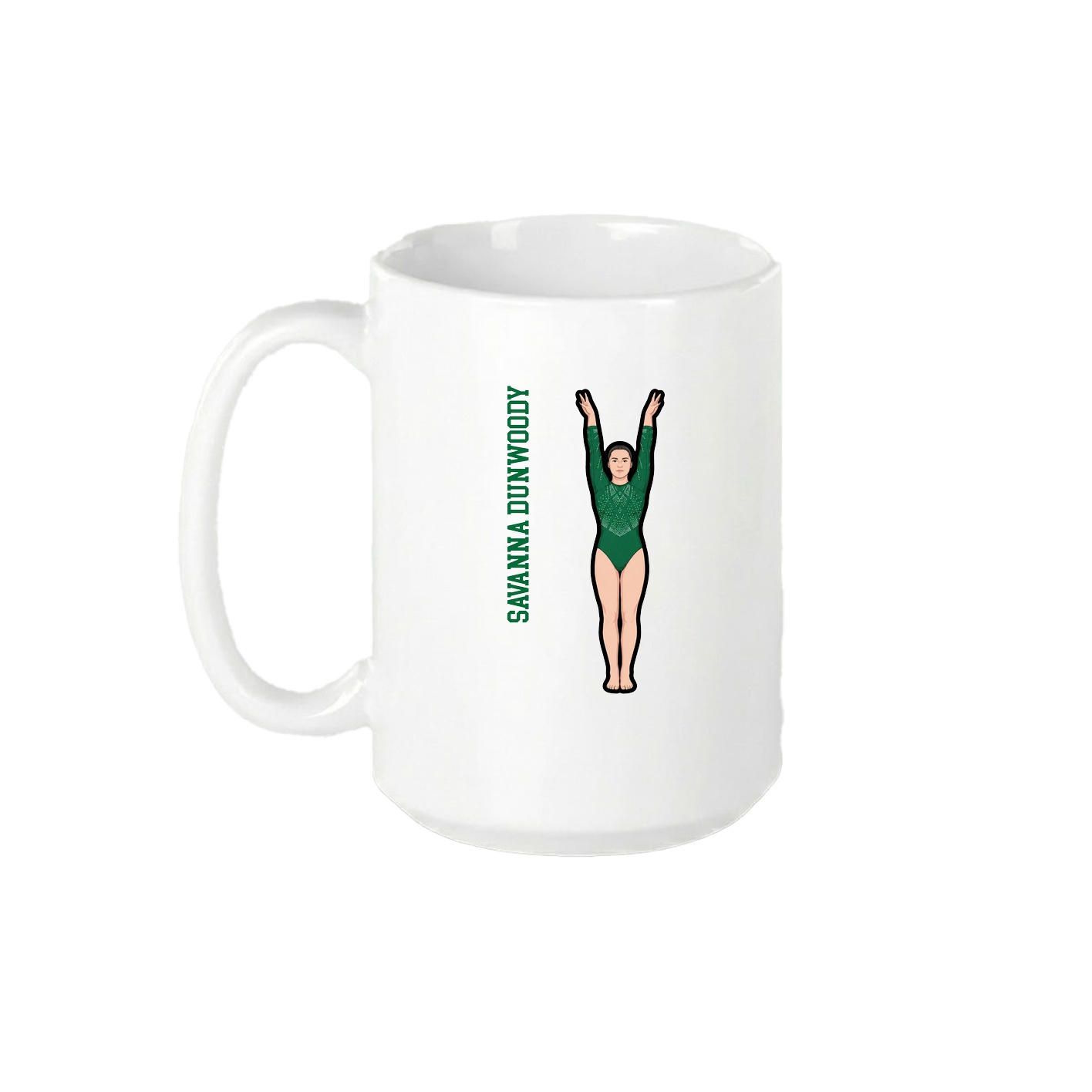 15oz Coffee Mug — Name Vertical in White