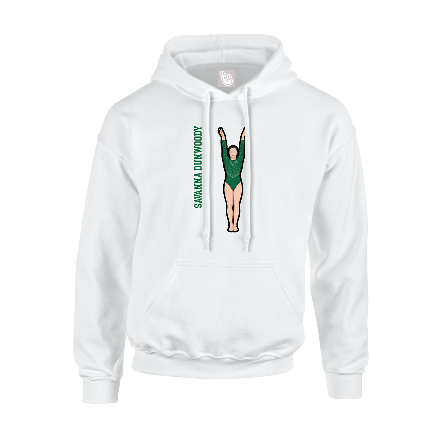 Hoodie — Name Vertical in White
