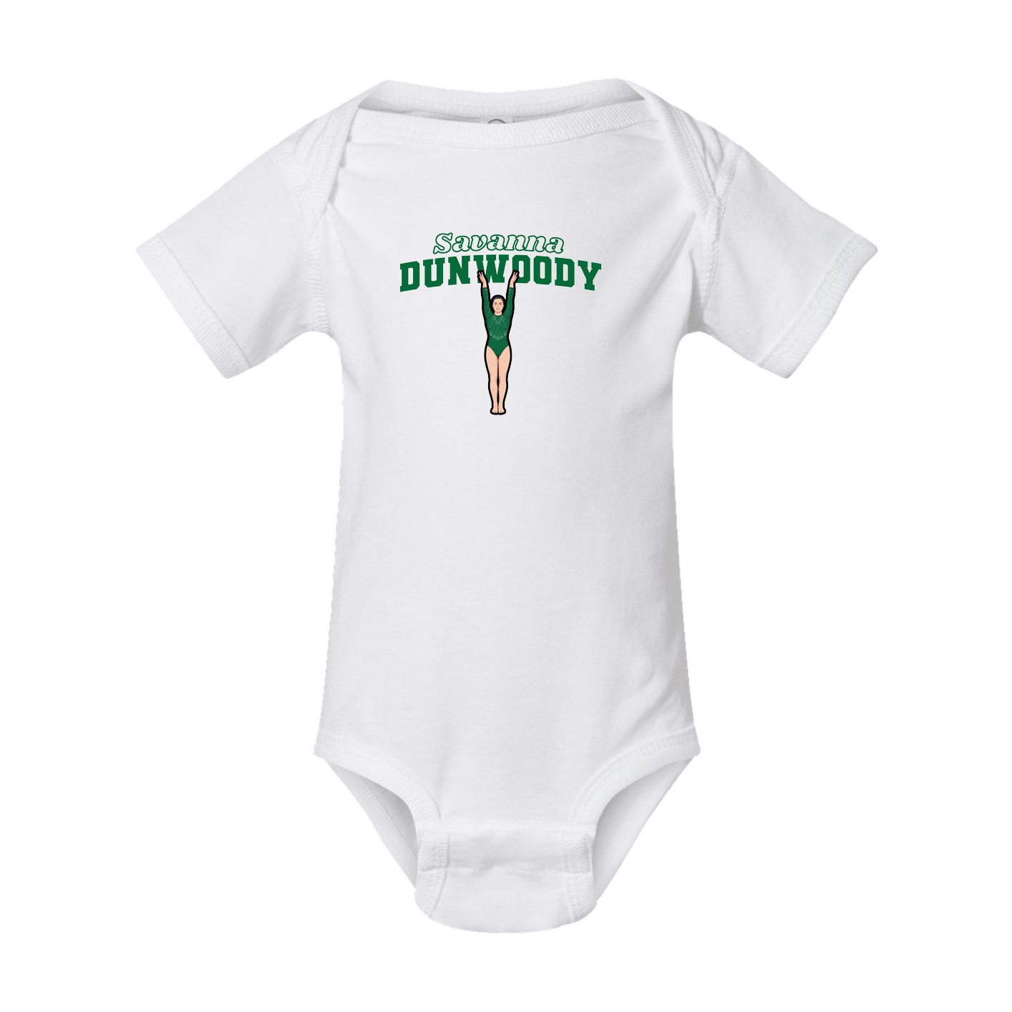 Baby Onesie — Name Arch in White