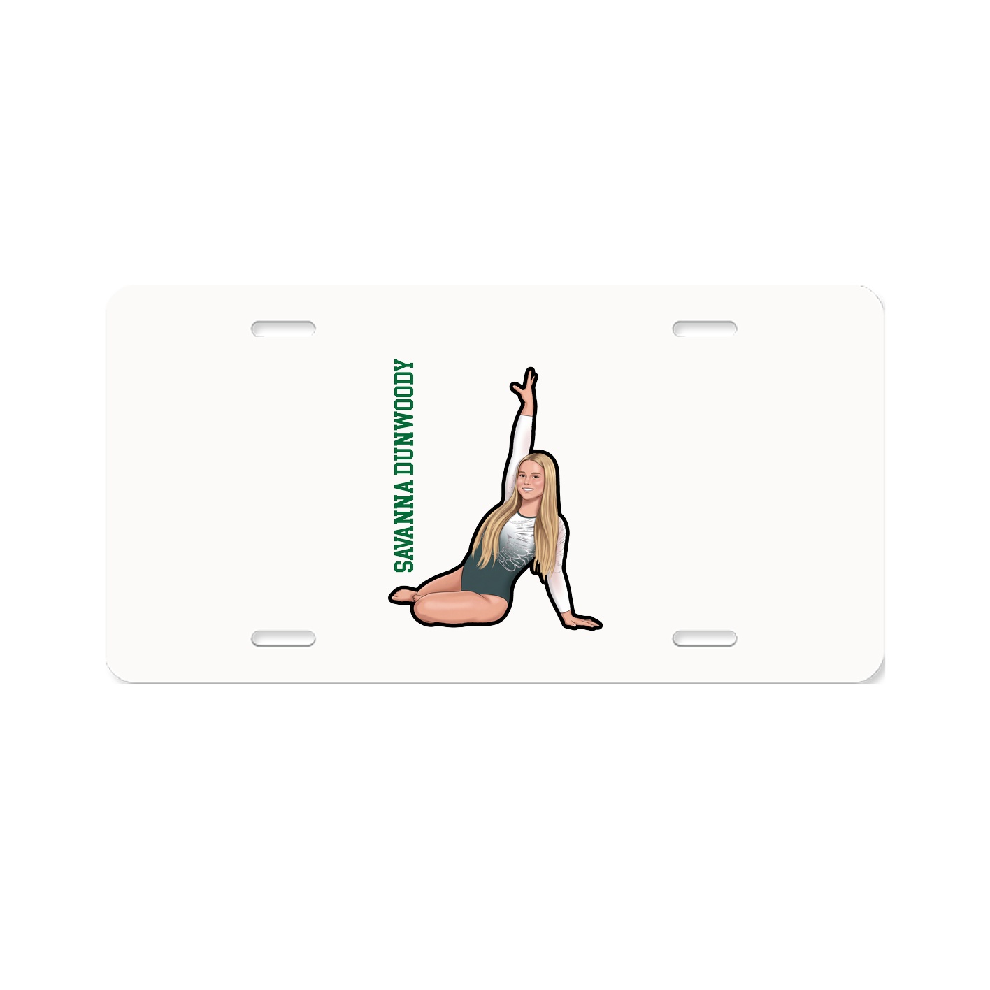 License Plate — Name Vertical in Classic