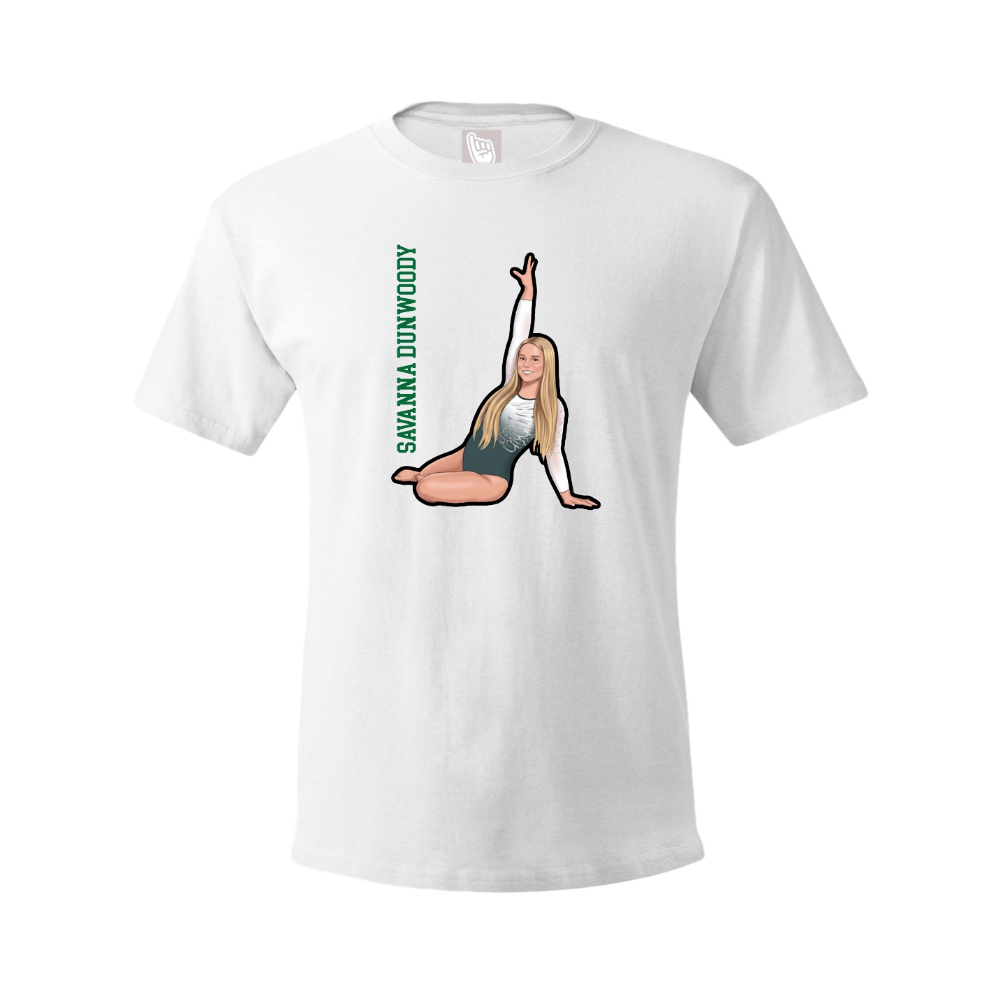 Tee — Name Vertical in White
