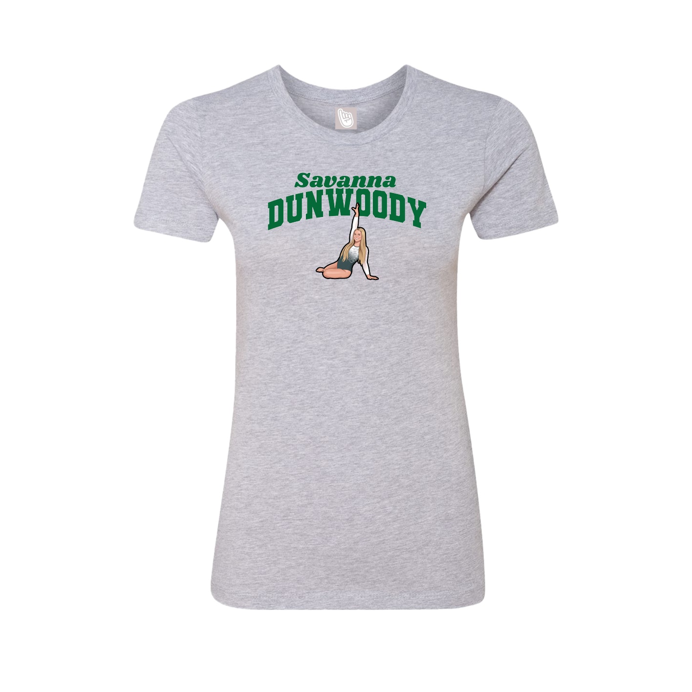 Fitted Women's Tee — Signature Arch in Grey