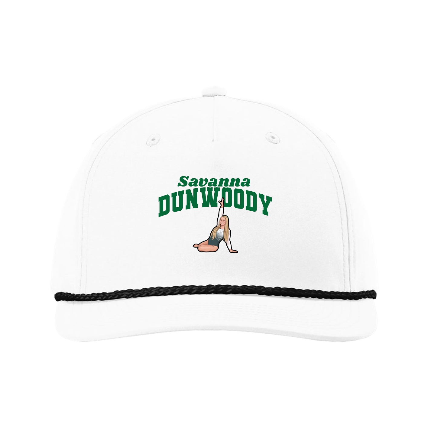 Five-Panel Classic Rope Cap — Signature Arch in White