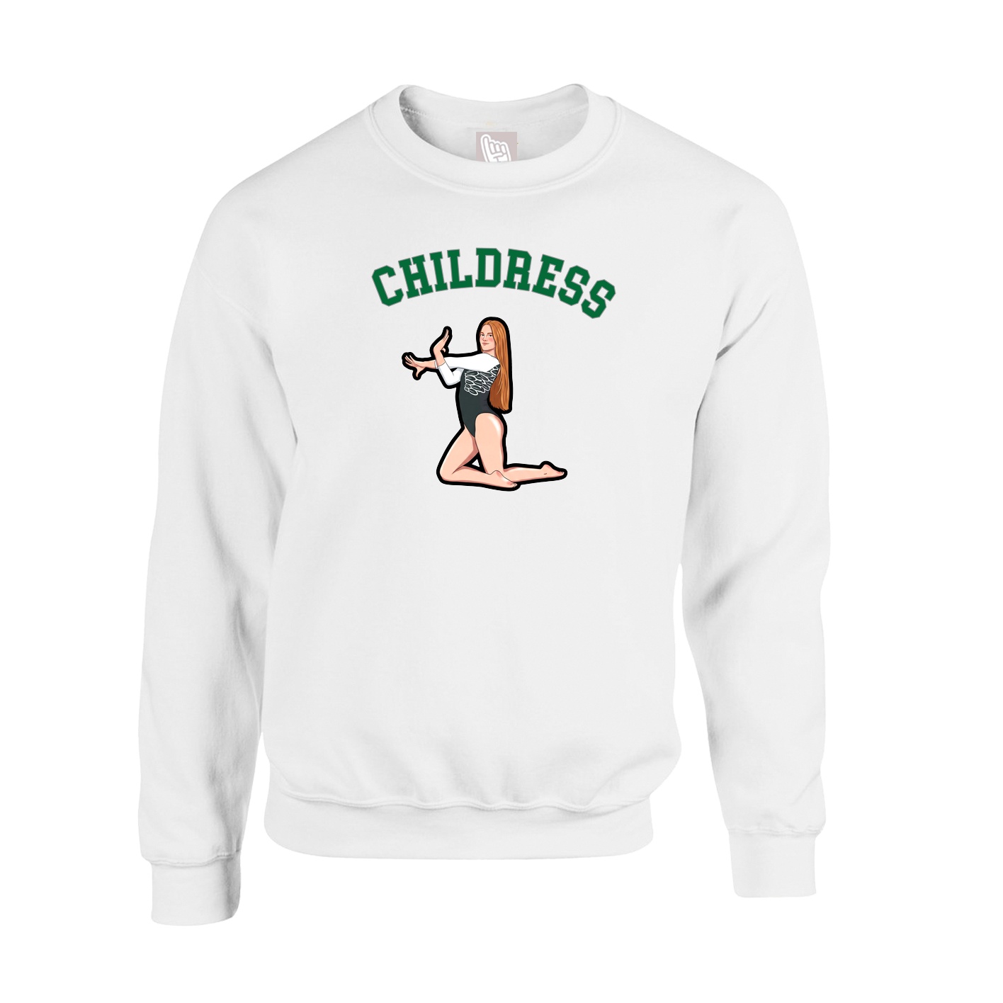 Fleece Crew — Shirsey Arch in White