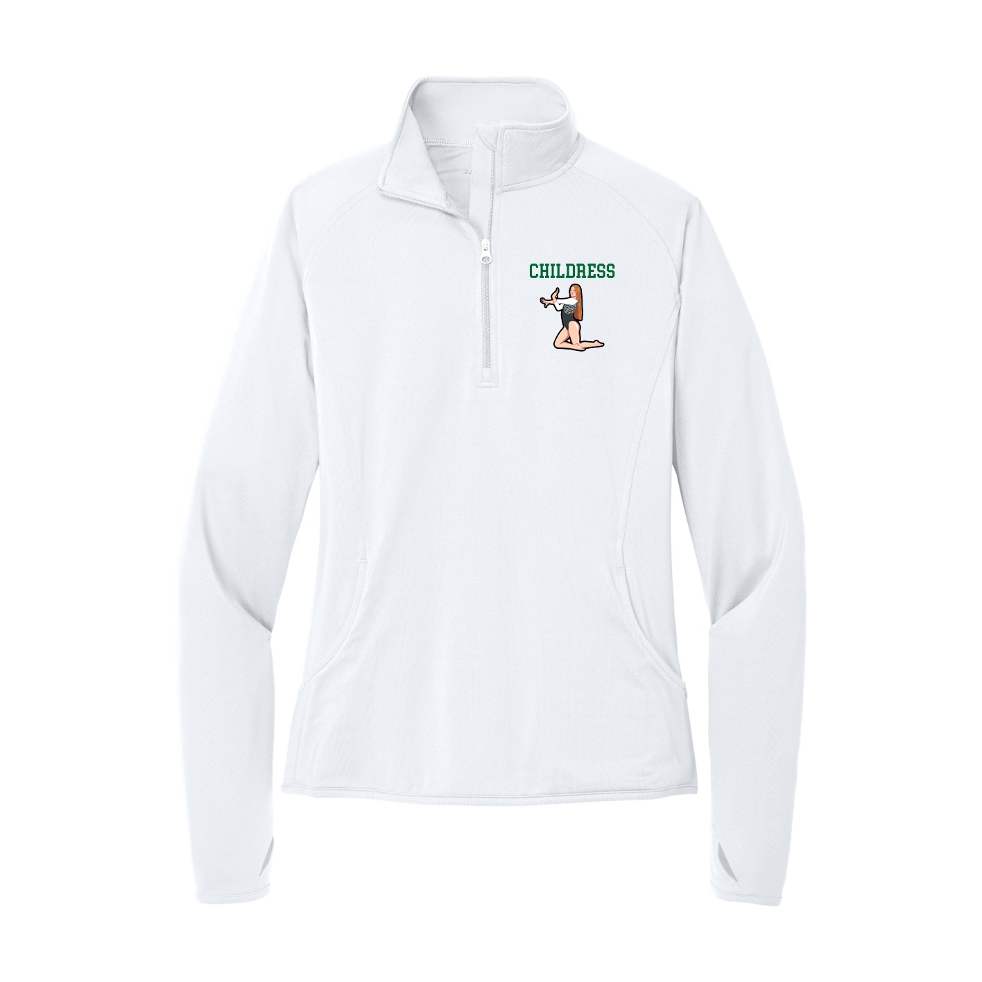 Women's Q-Zip Pullover — Shirsey in White