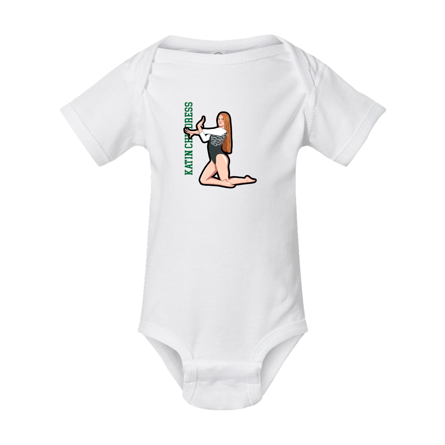Baby Onesie — Name Vertical in White