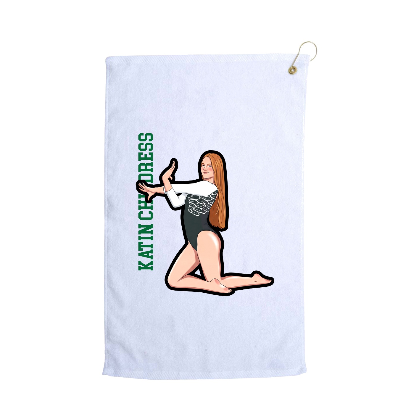 Golf Towel — Name Vertical in White