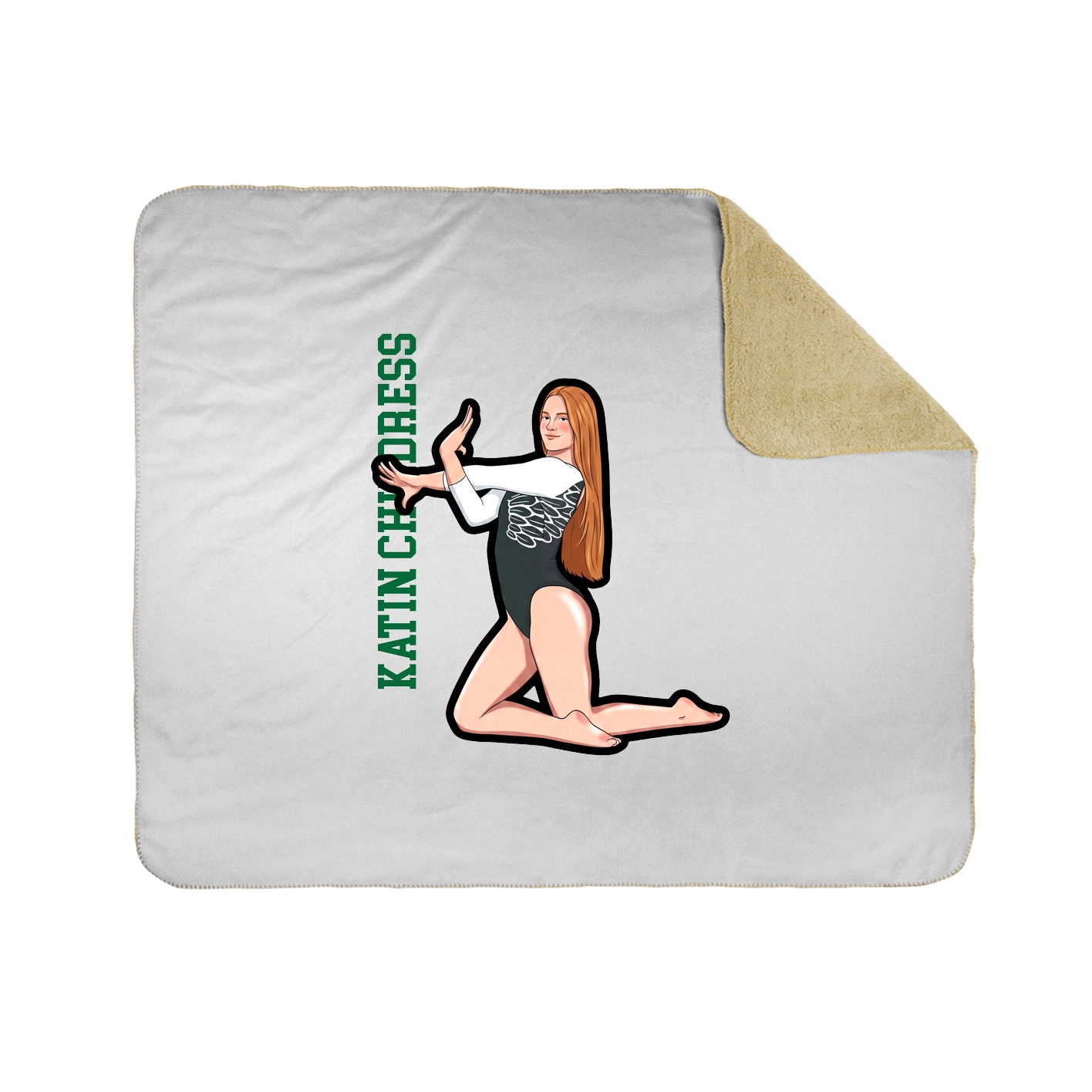 Throw Blanket — Name Vertical in White