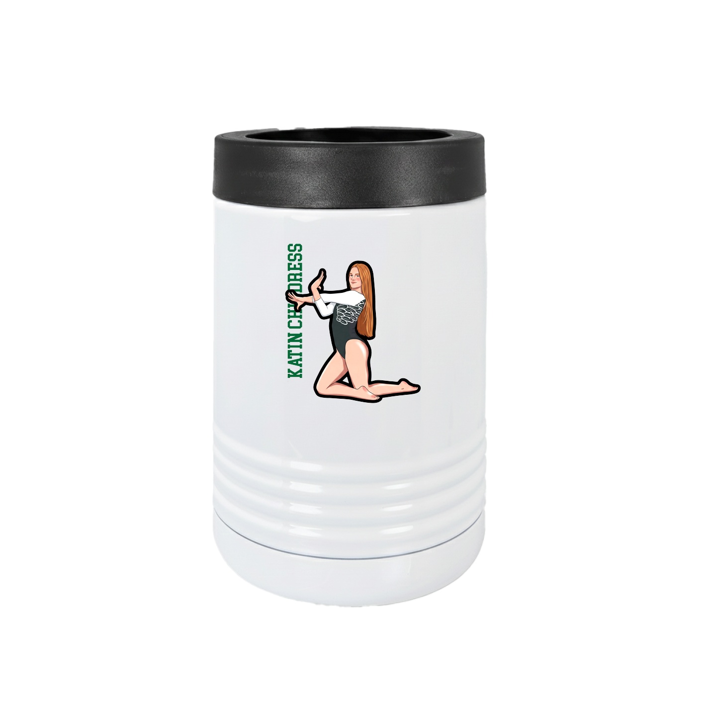 Beverage Holder — Name Vertical in White