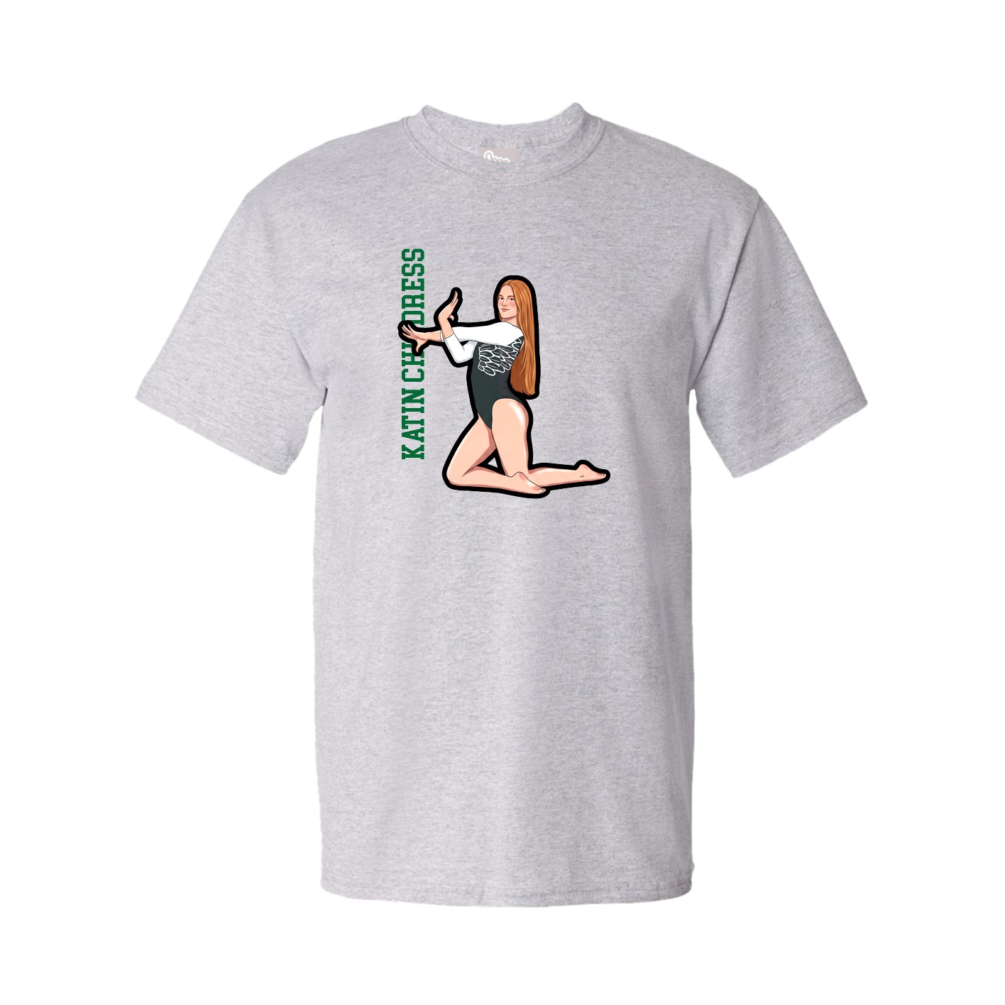Youth Tee — Name Vertical in Grey