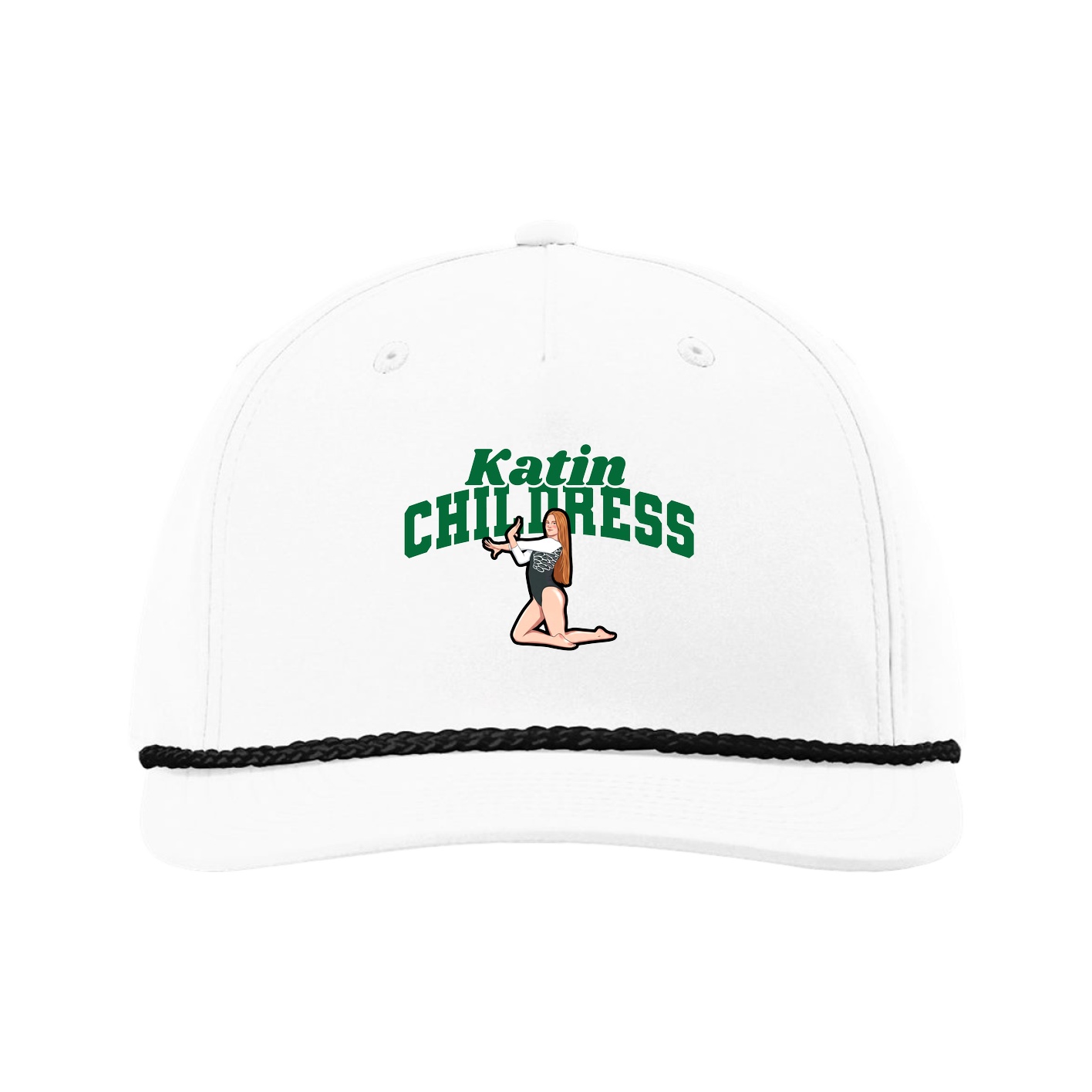 Five-Panel Classic Rope Cap — Signature Arch in White