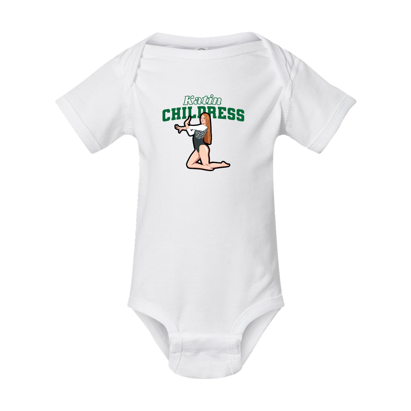 Baby Onesie — Name Arch in White