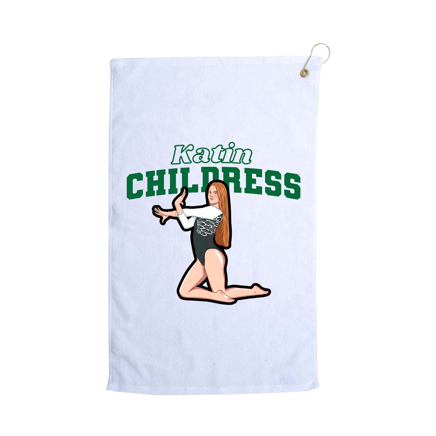 Golf Towel — Name Arch in White