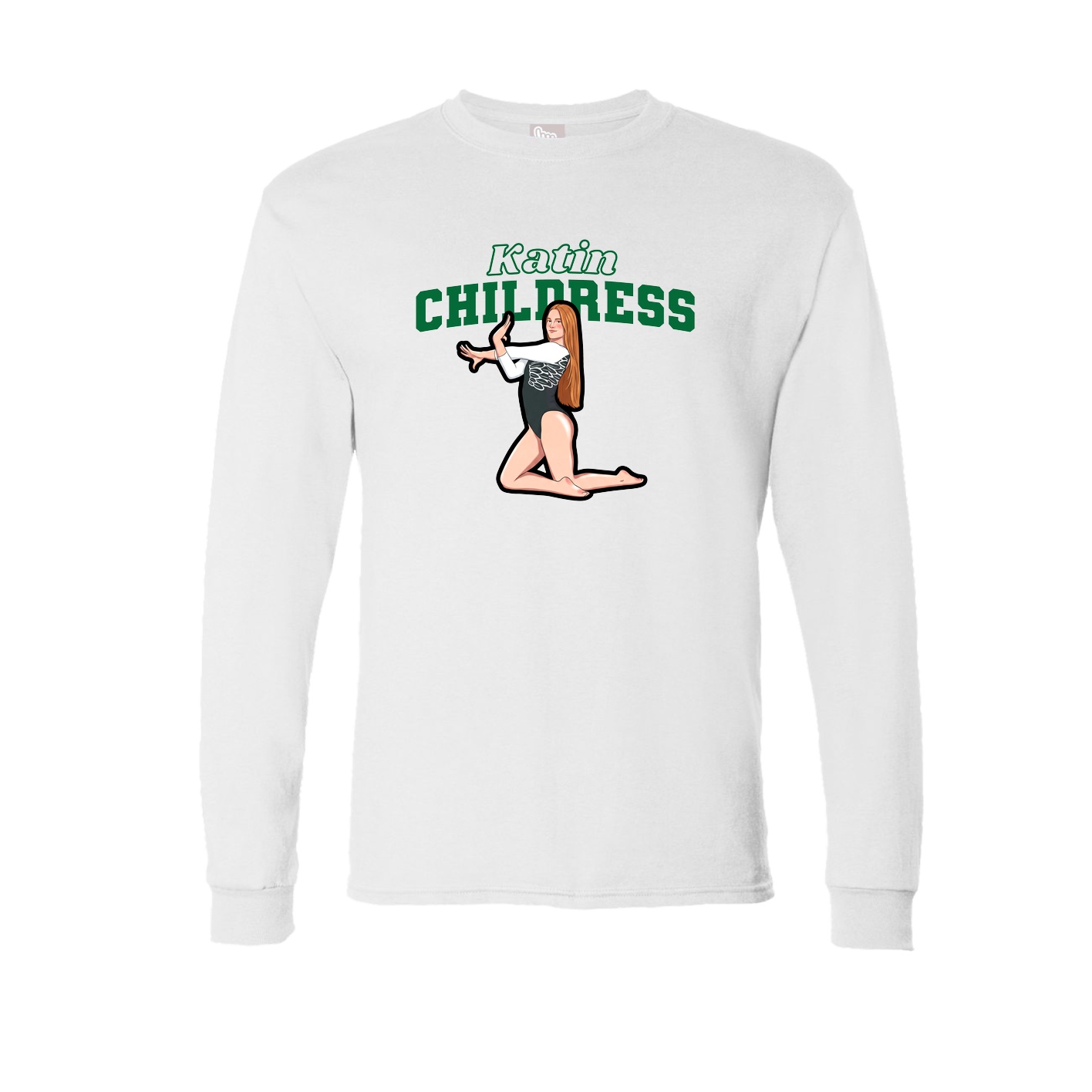 Long Sleeve Tee — Name Arch in White