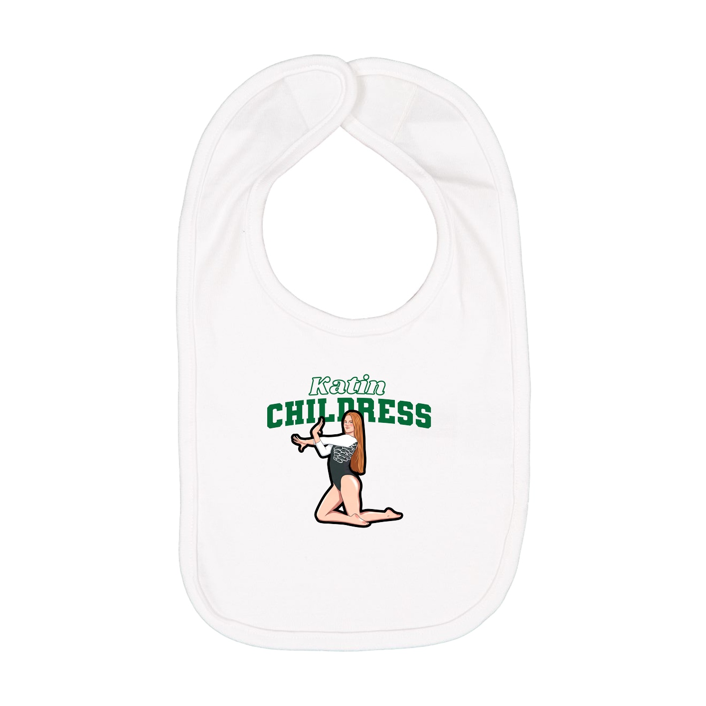 Infant Bib — Name Arch in White