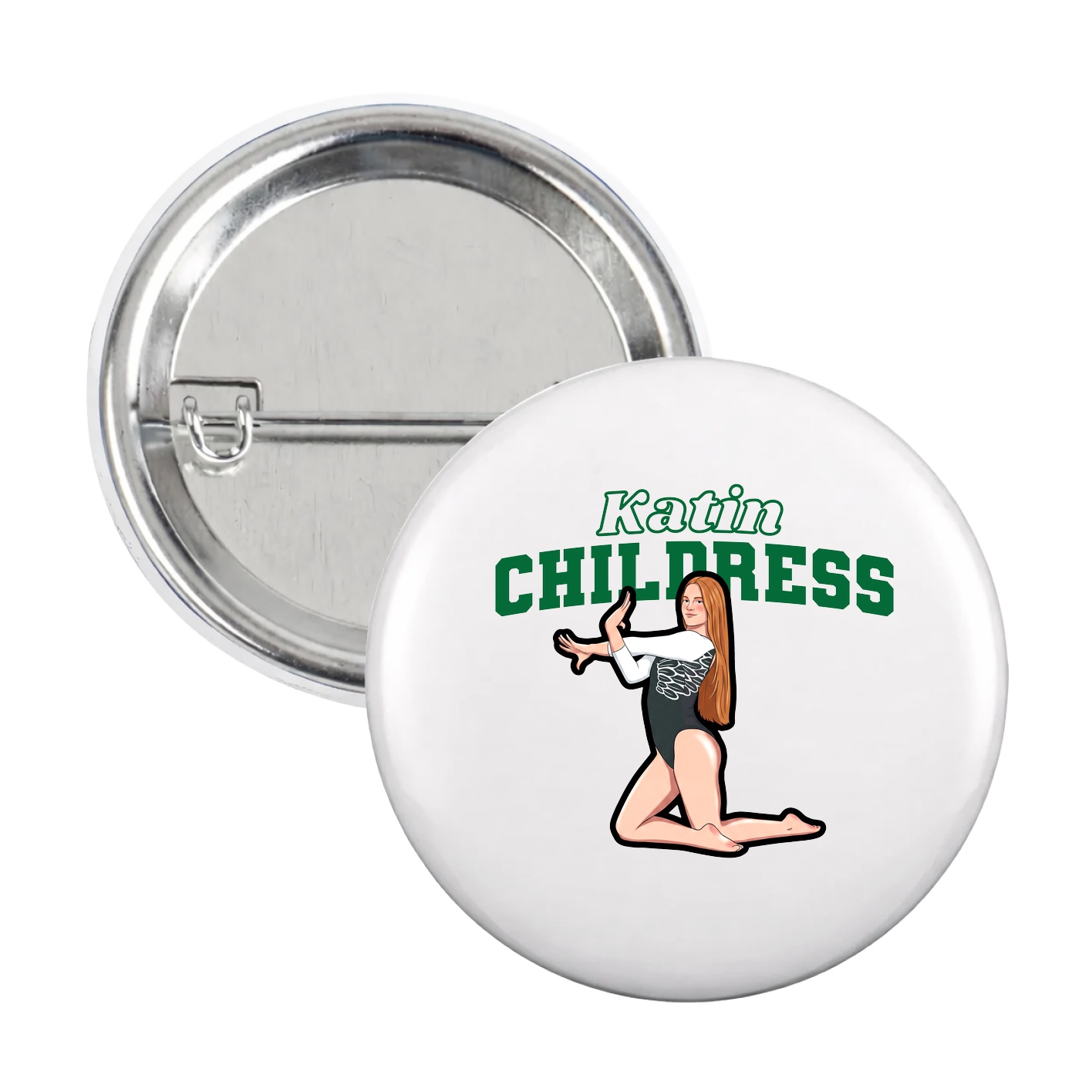 Game Day Button — Name Arch in White