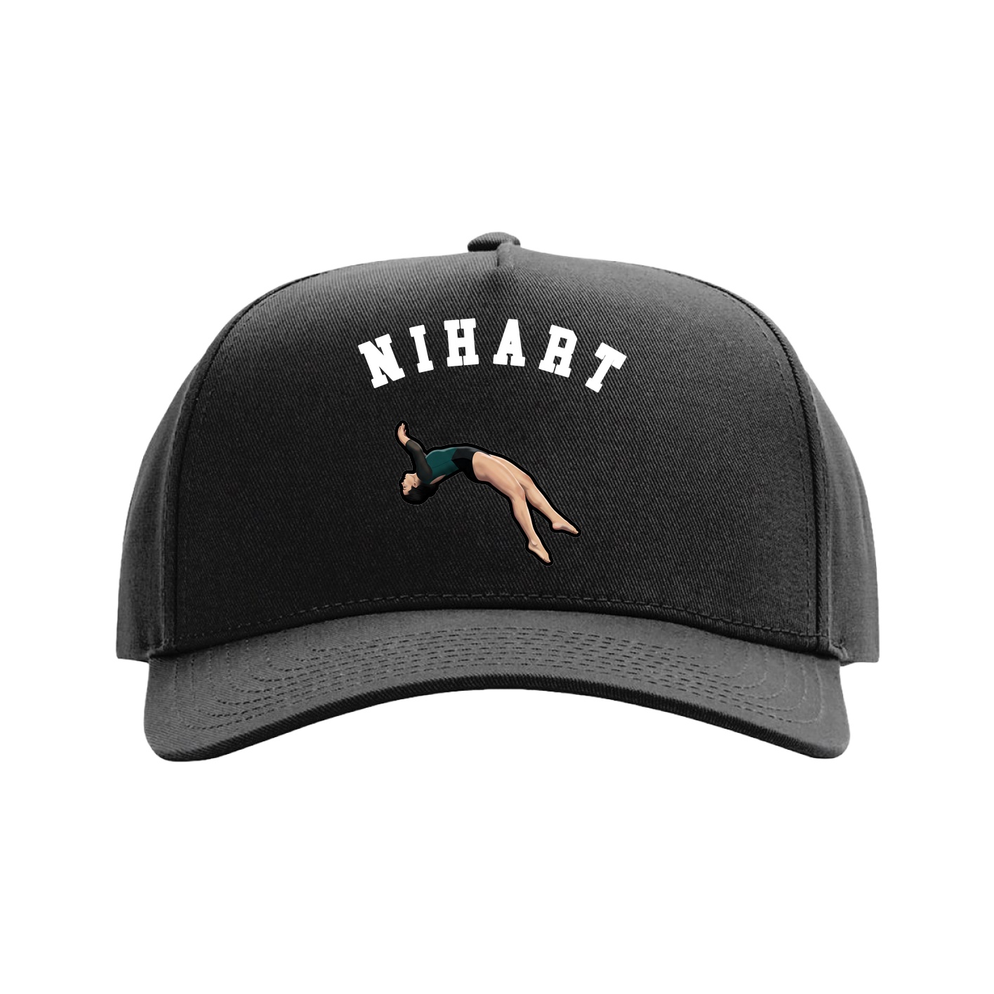 Full Fabric Five-Panel Champ Cap — Shirsey Arch in Black