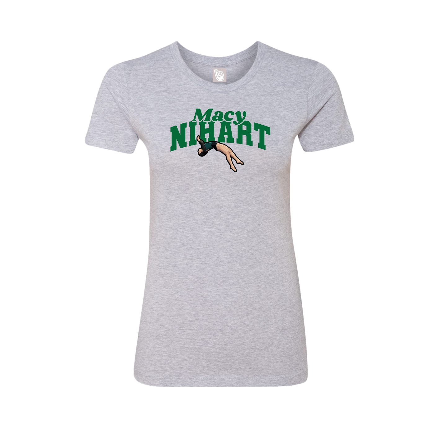 Fitted Women's Tee — Signature Arch in Grey