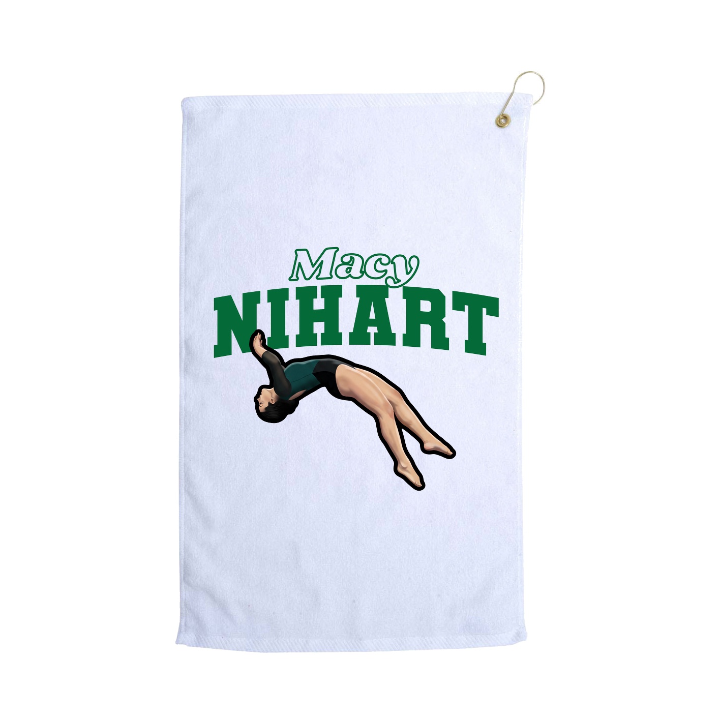 Golf Towel — Name Arch in White