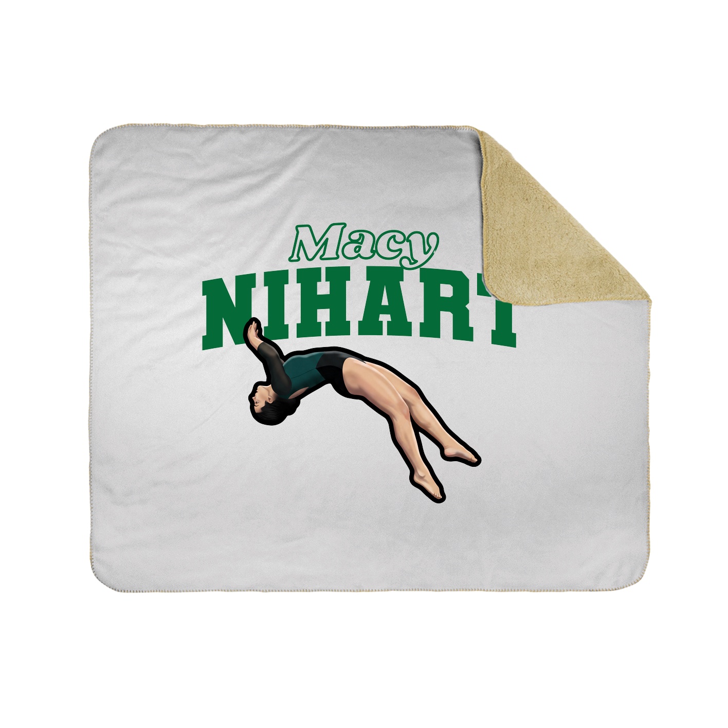Throw Blanket — Name Arch in White