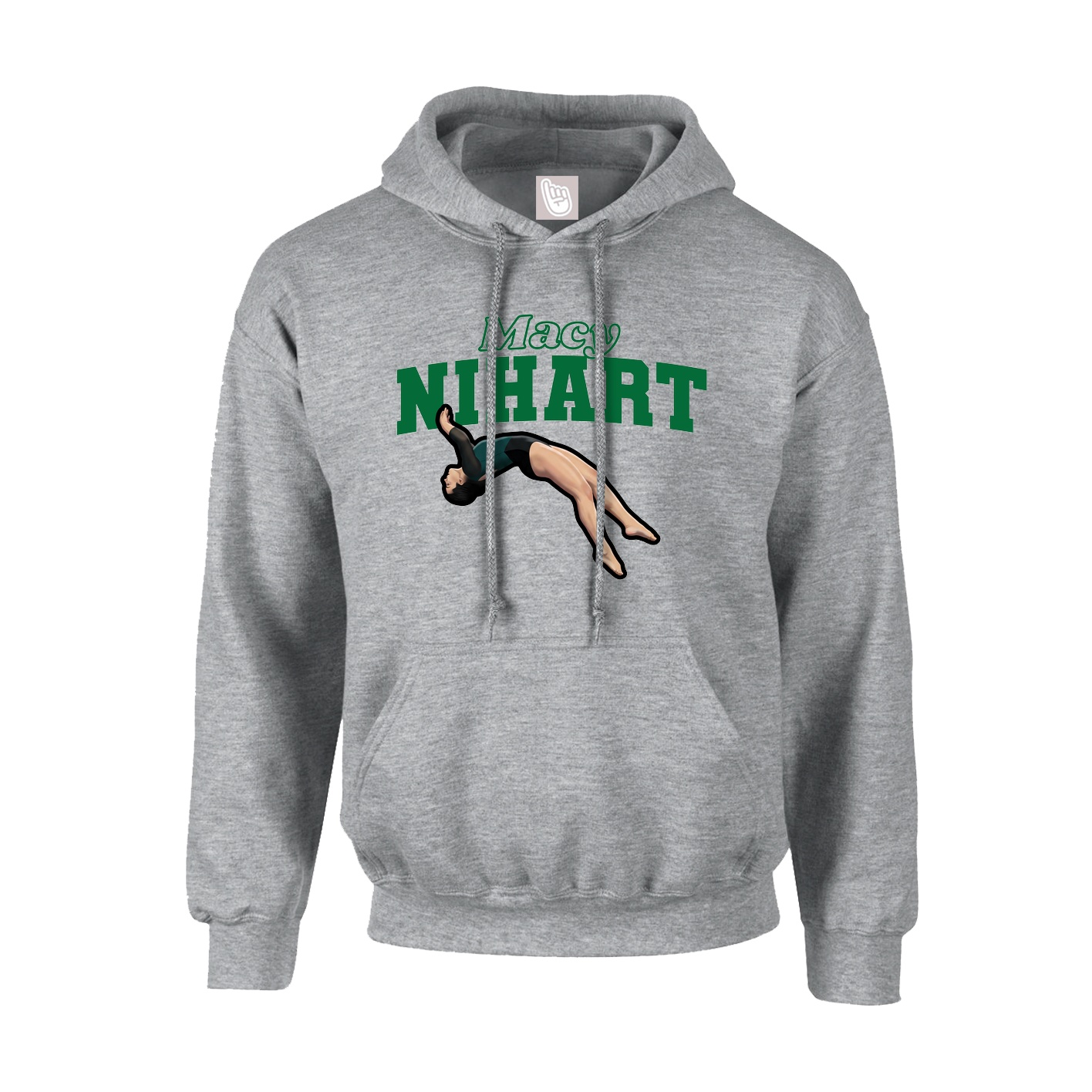 Hoodie — Name Arch in Grey