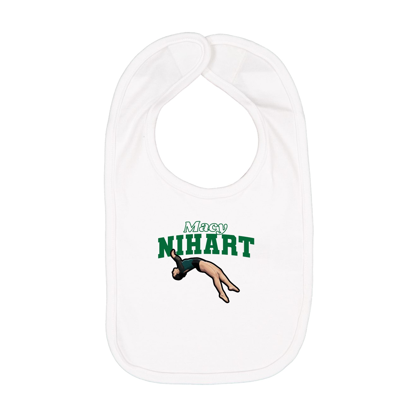 Infant Bib — Name Arch in White