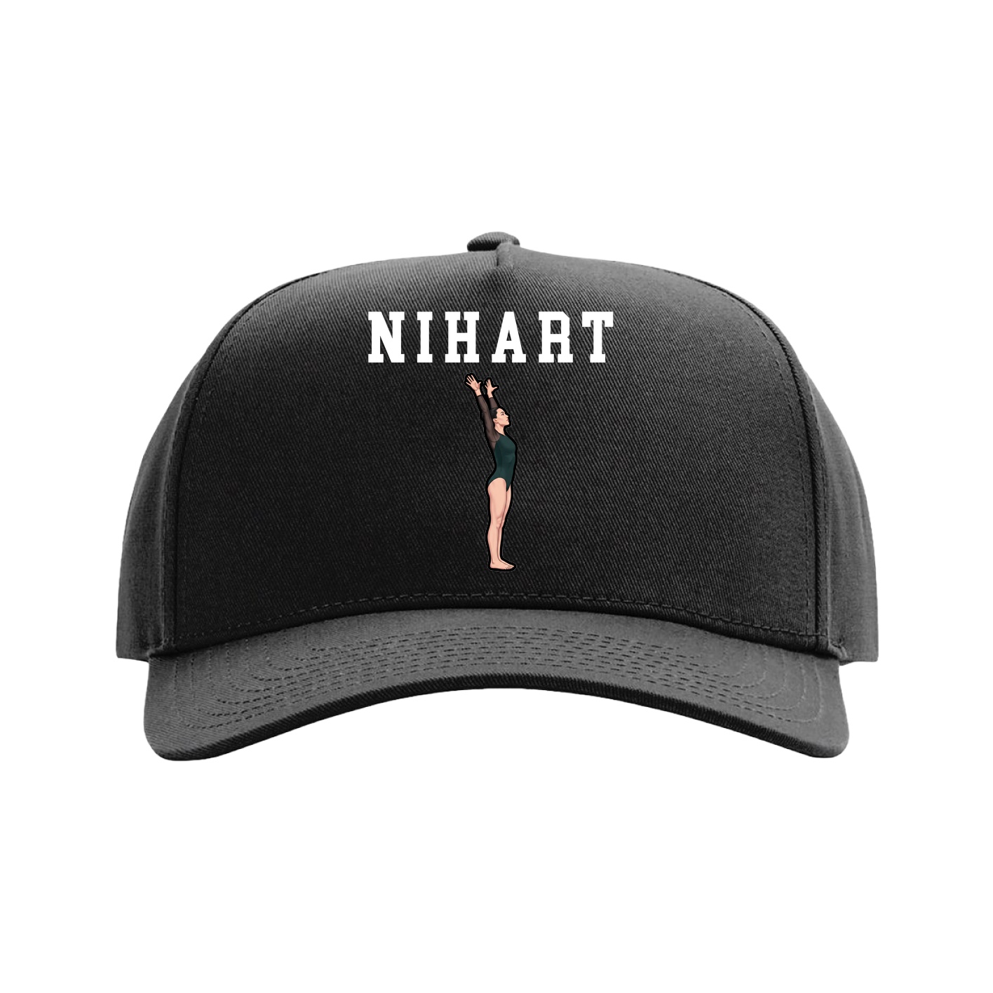 Full Fabric Five-Panel Champ Cap — Shirsey in Black
