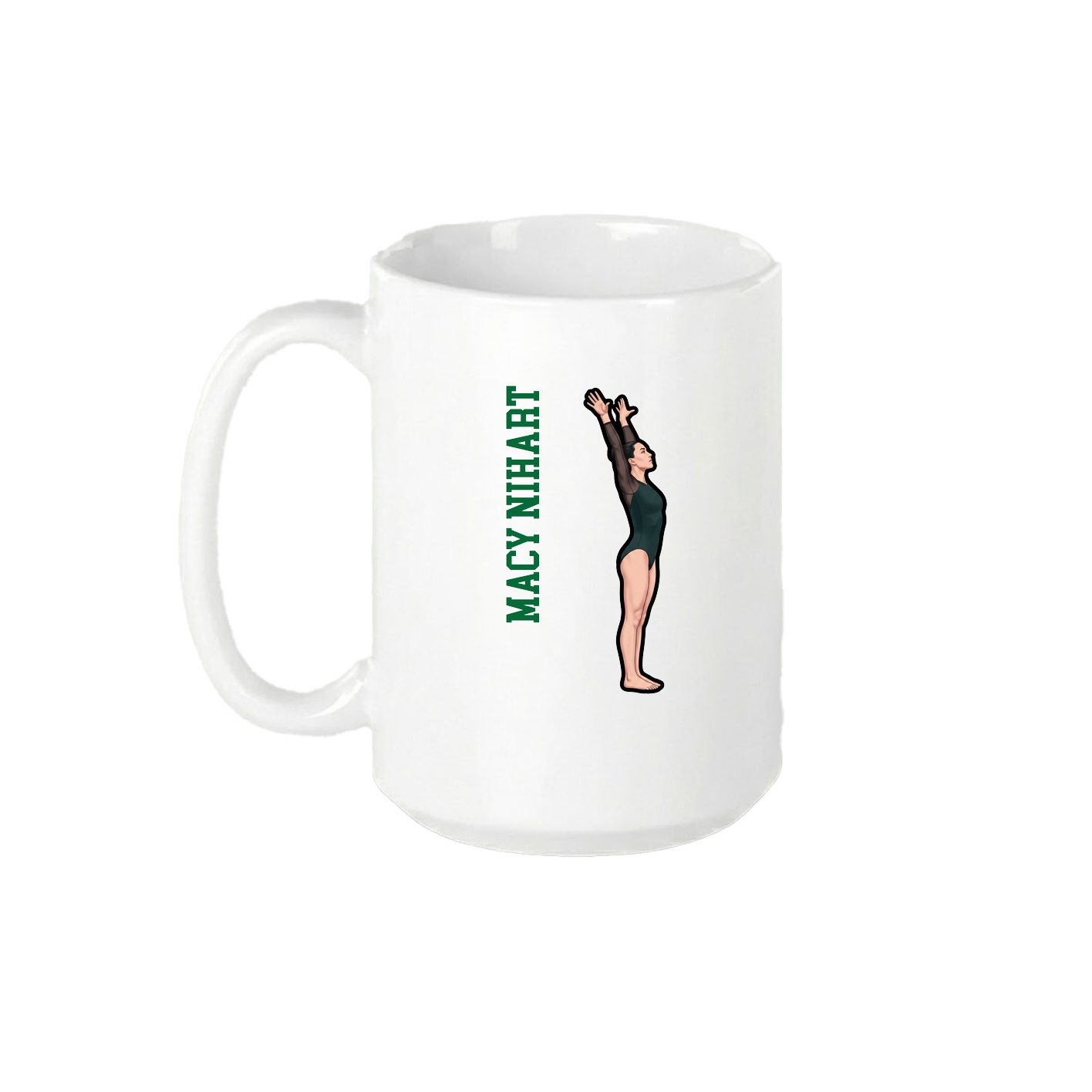 15oz Coffee Mug — Name Vertical in White