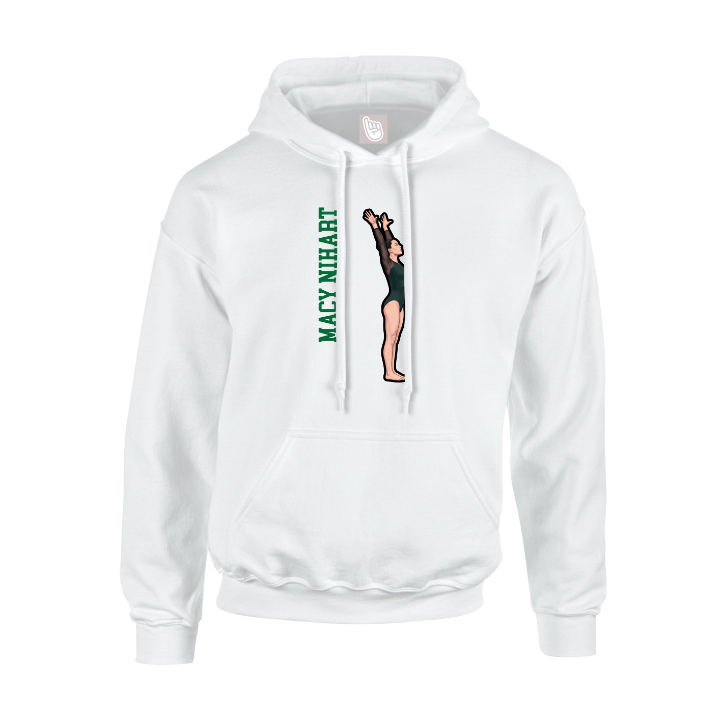 Youth Hoodie — Name Vertical in White