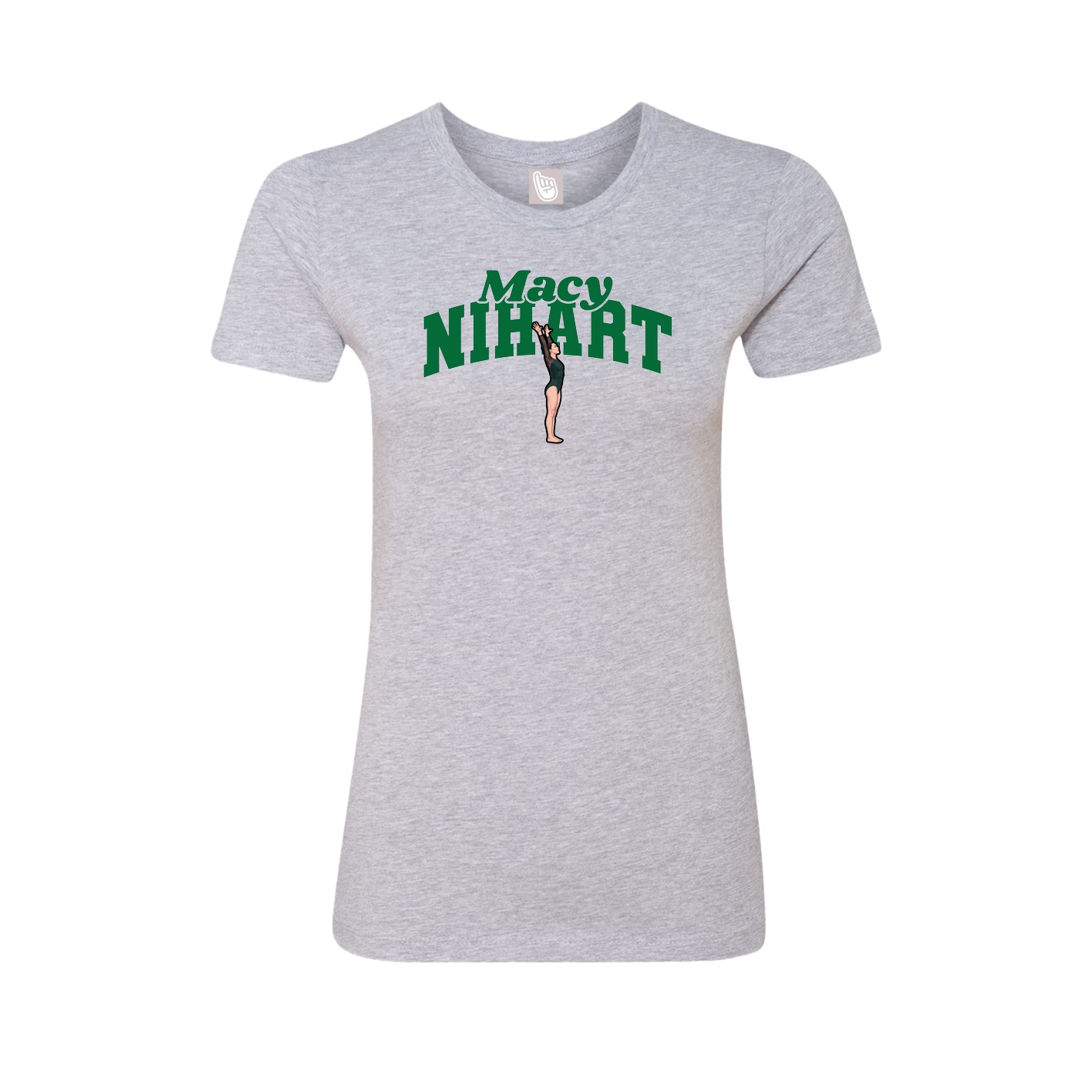 Fitted Women's Tee — Signature Arch in Grey