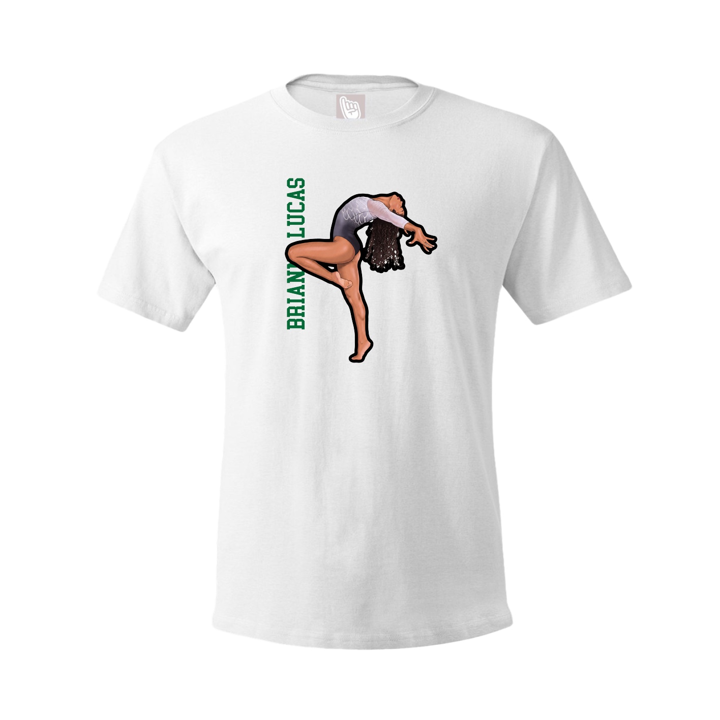 Tee — Name Vertical in White