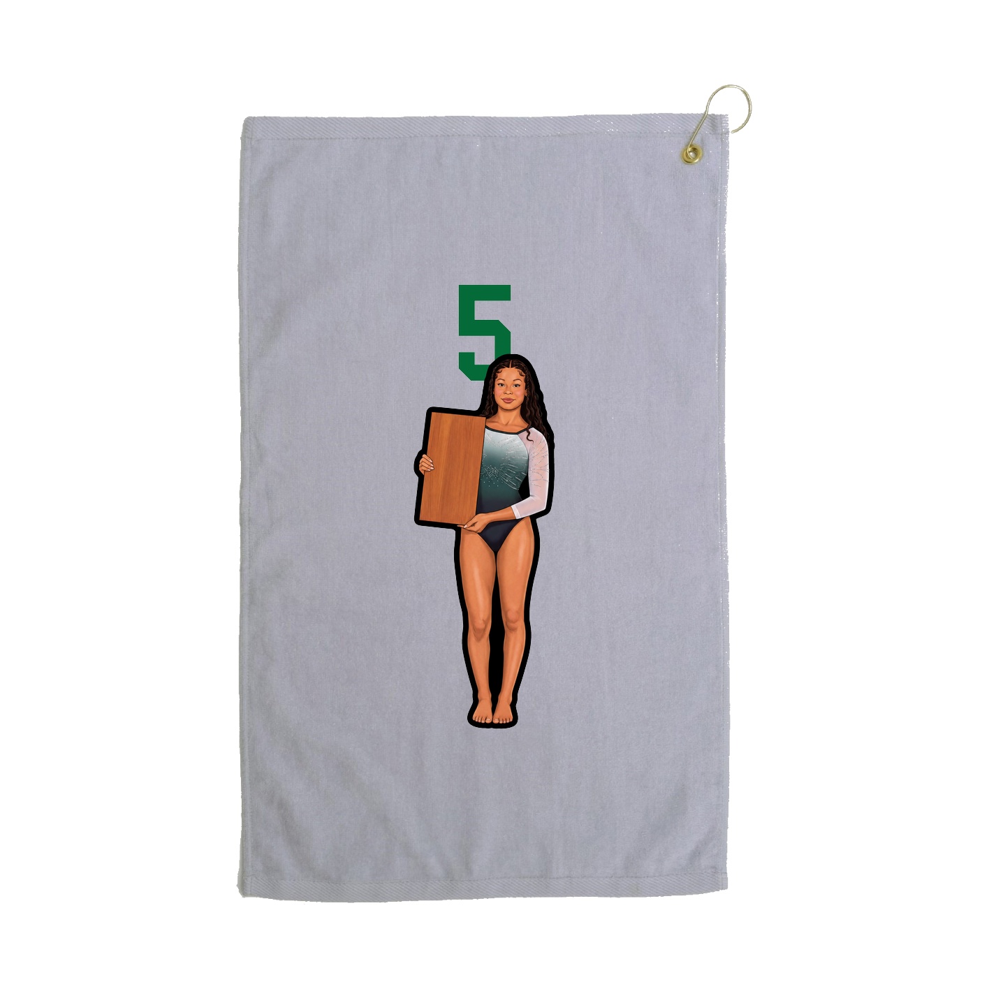 Golf Towel — Number Top in Grey