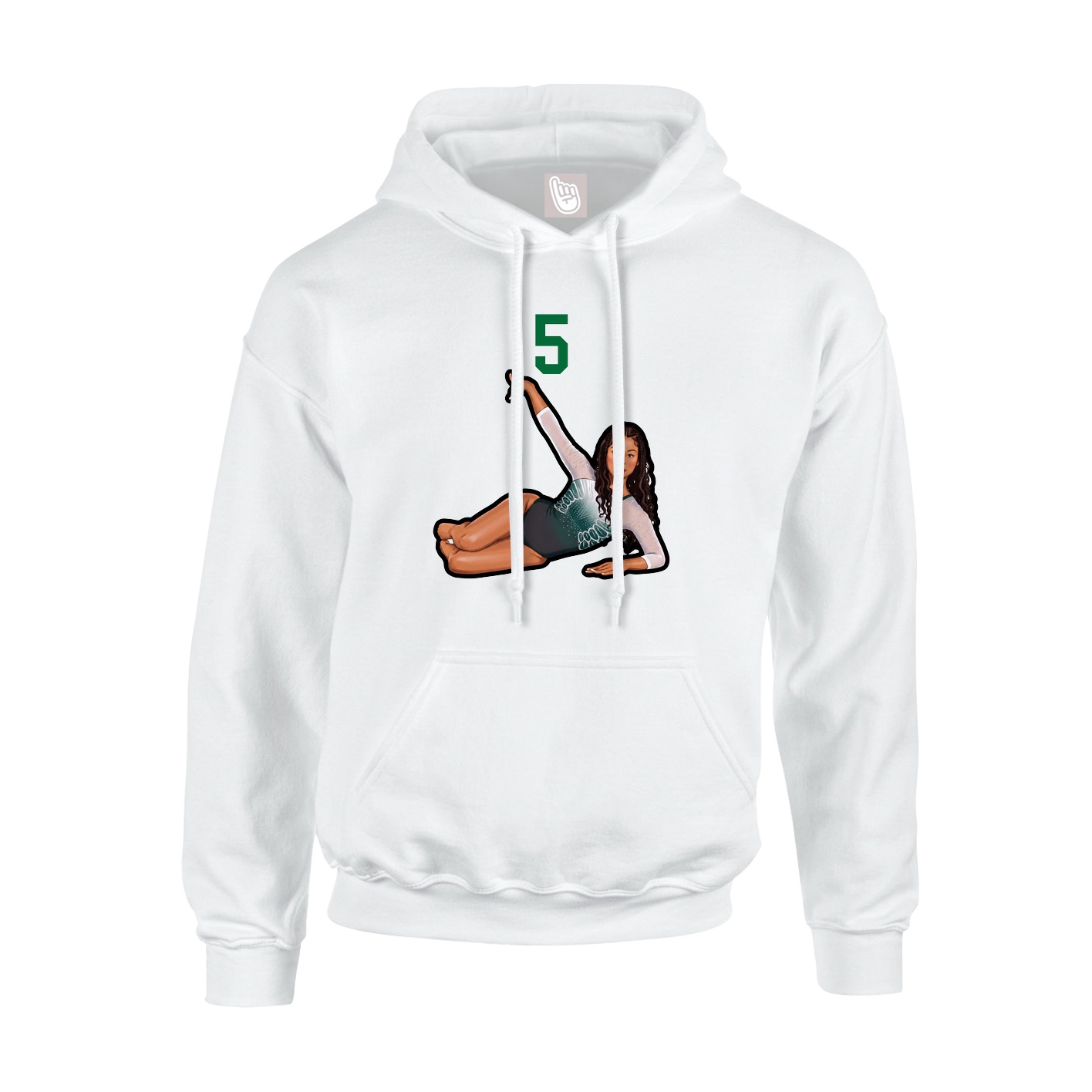 Hoodie — Number Top in White