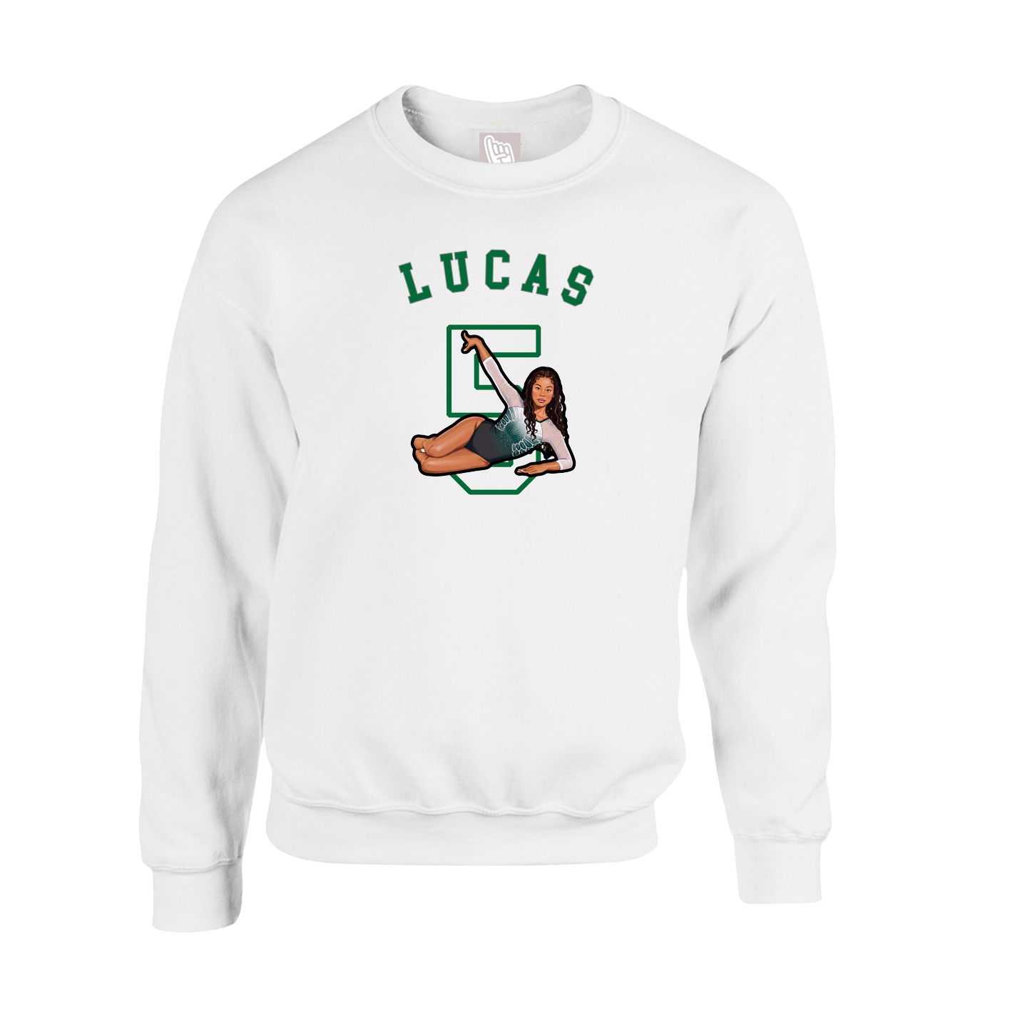 Fleece Crew — Shirsey Arch in White