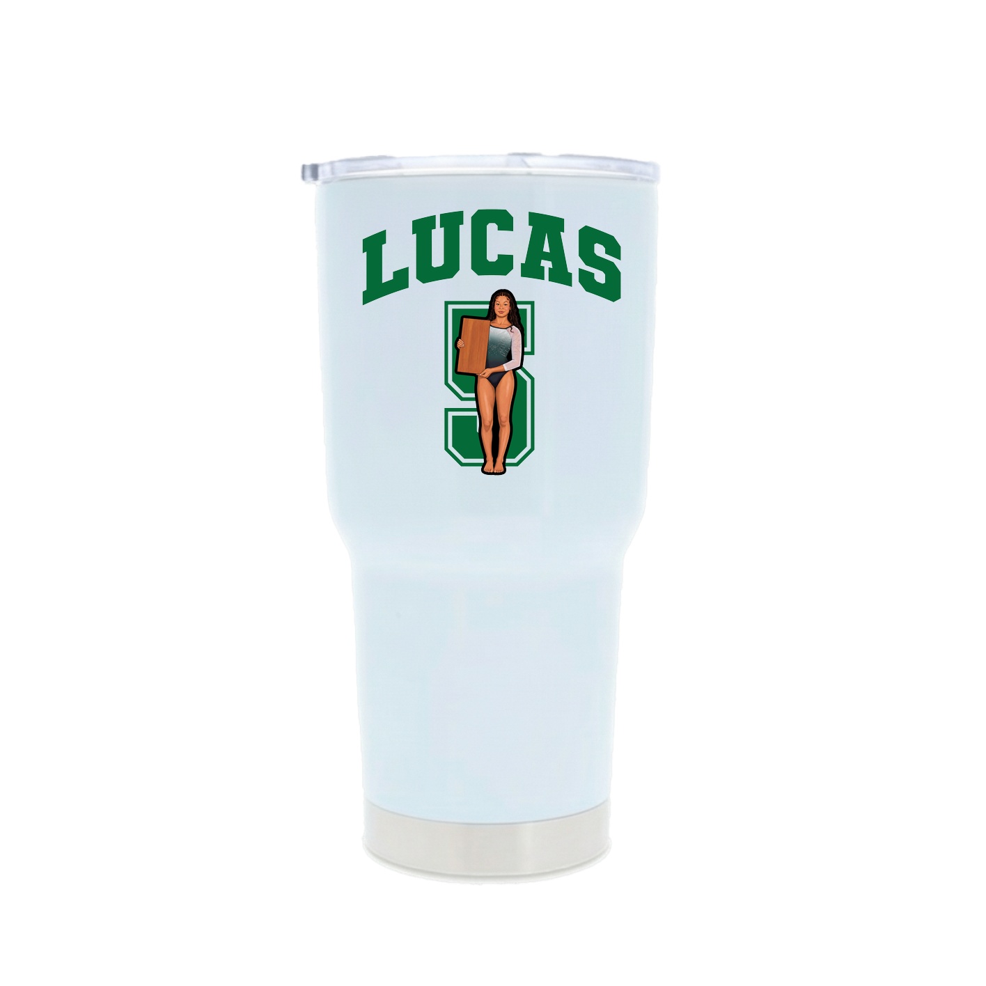 30oz Stainless Steel Tumbler — Number in White
