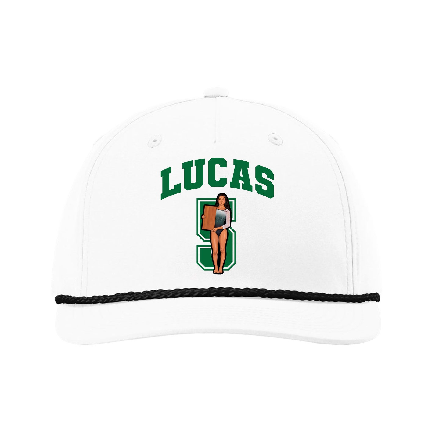 Five-Panel Classic Rope Cap — Number in White