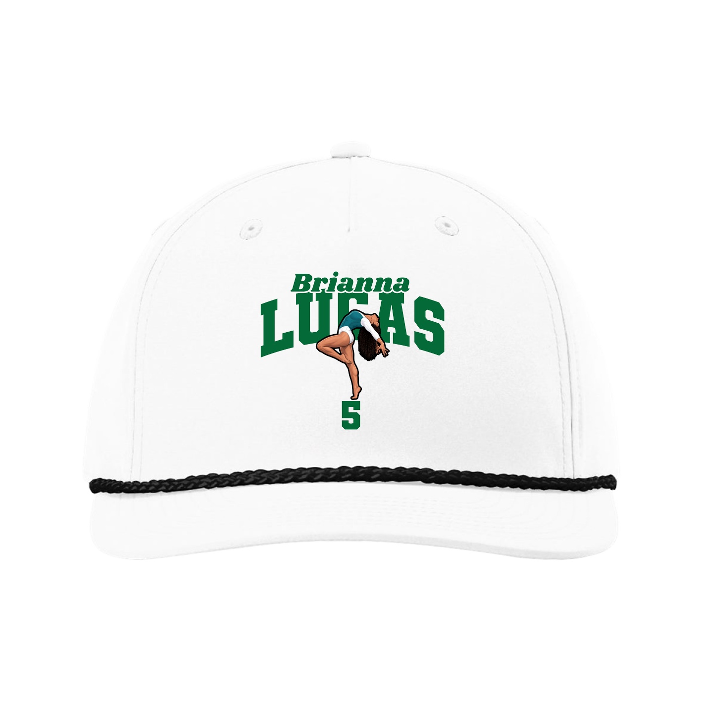 Five-Panel Classic Rope Cap — Signature Arch in White