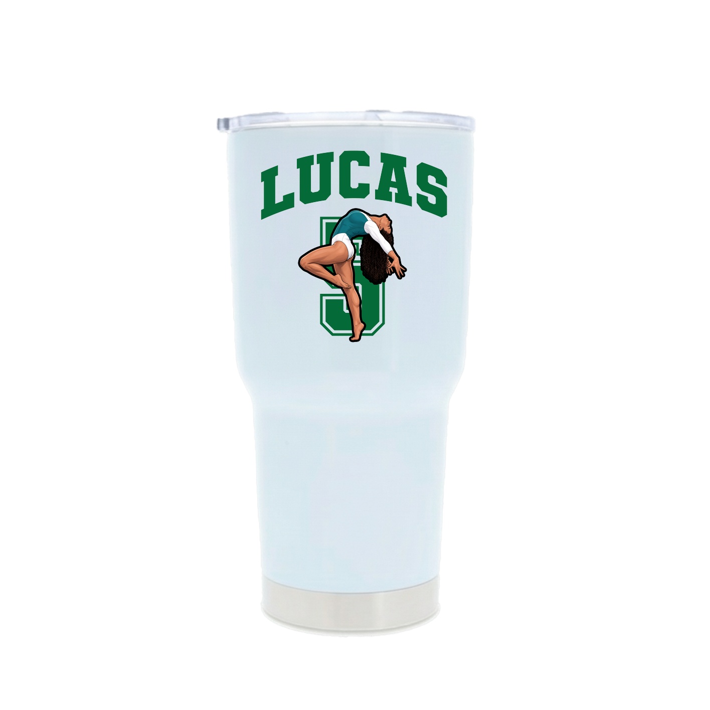 30oz Stainless Steel Tumbler — Number in White