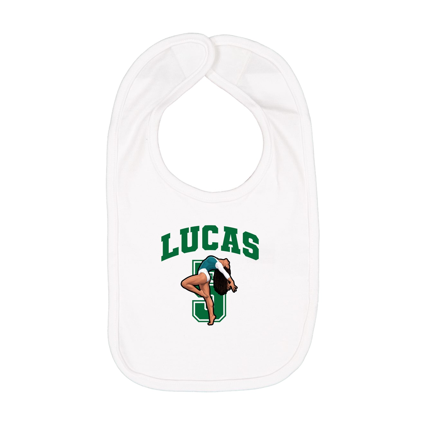 Infant Bib — Number in White