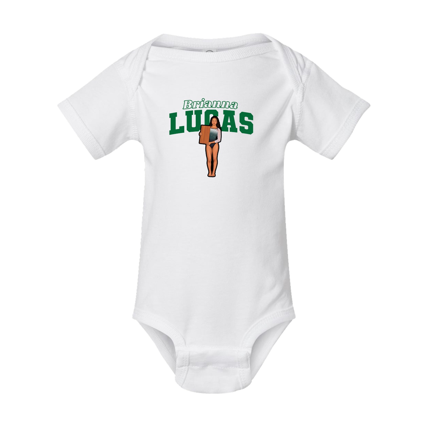 Baby Onesie — Name Arch in White