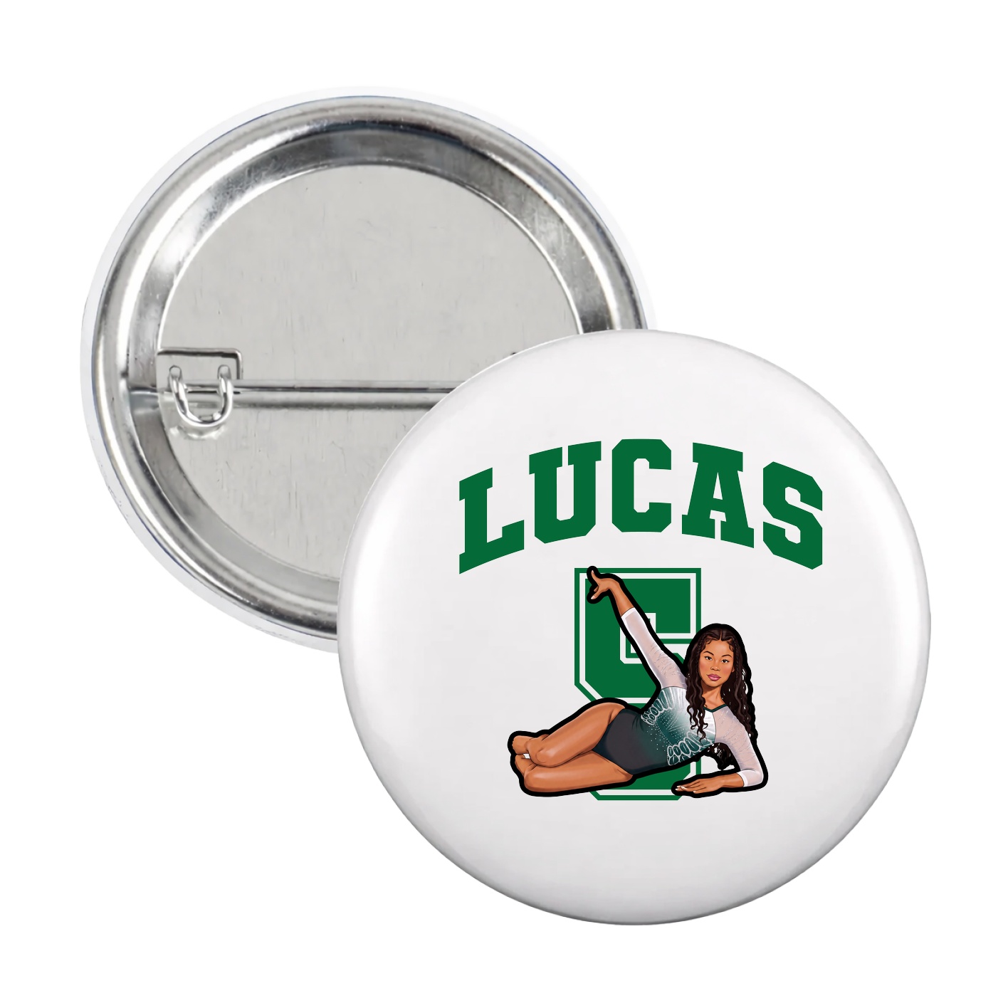 Game Day Button — Number in White