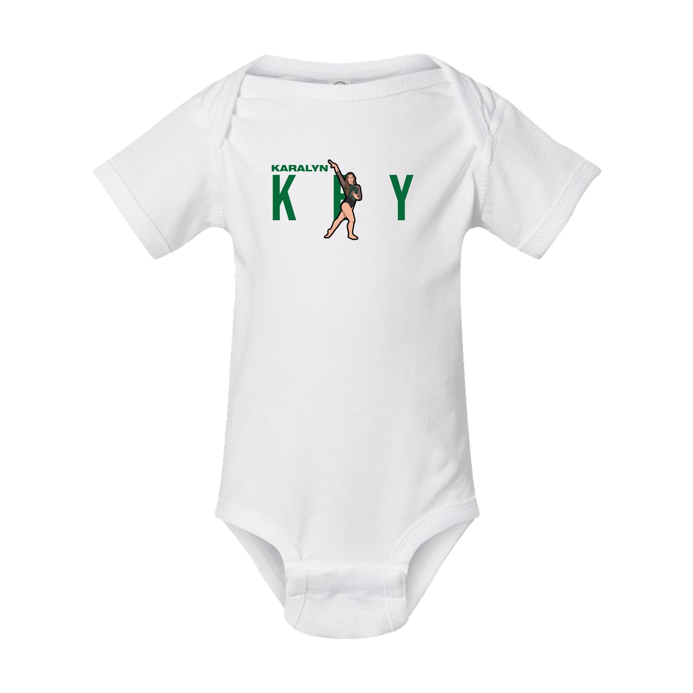 Baby Onesie — Player Name in White