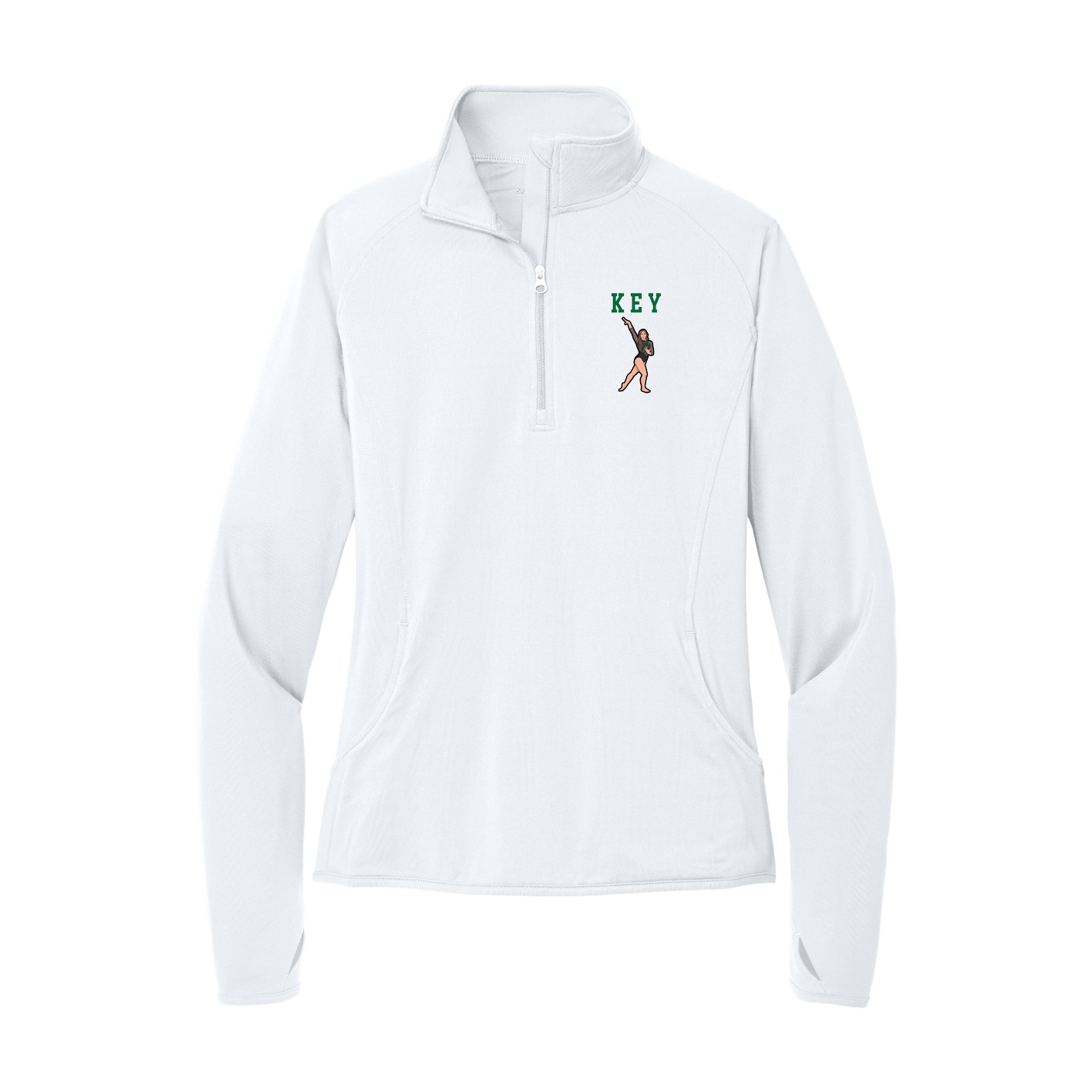 Women's Q-Zip Pullover — Shirsey in White