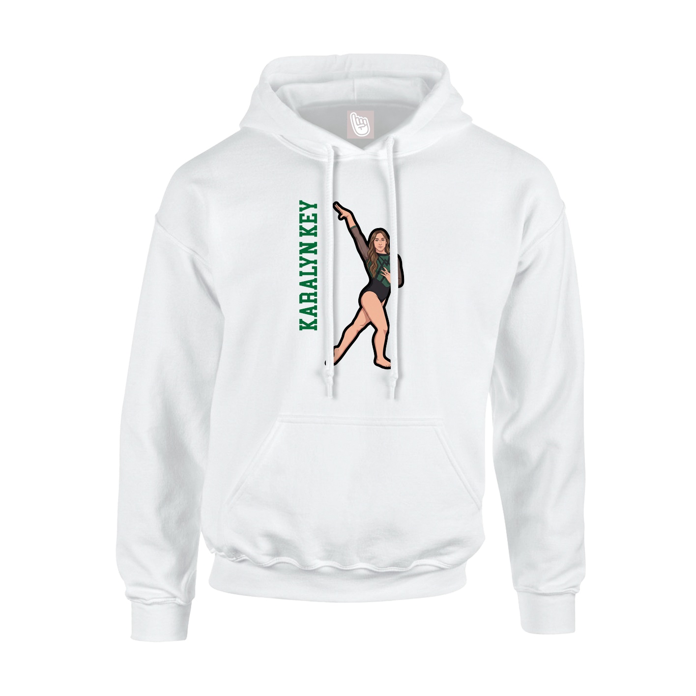 Hoodie — Name Vertical in White
