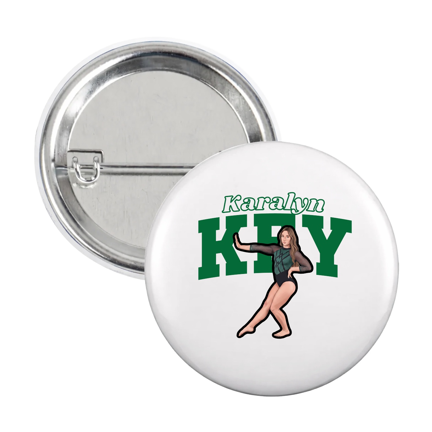 Game Day Button — Name Arch in White