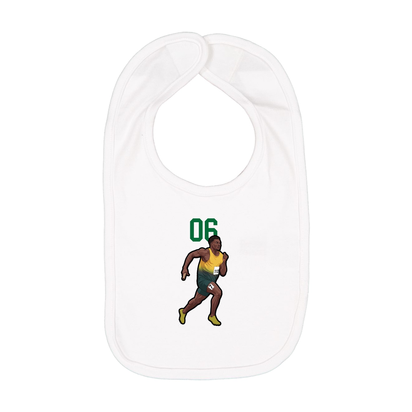 Infant Bib — Number Top in White